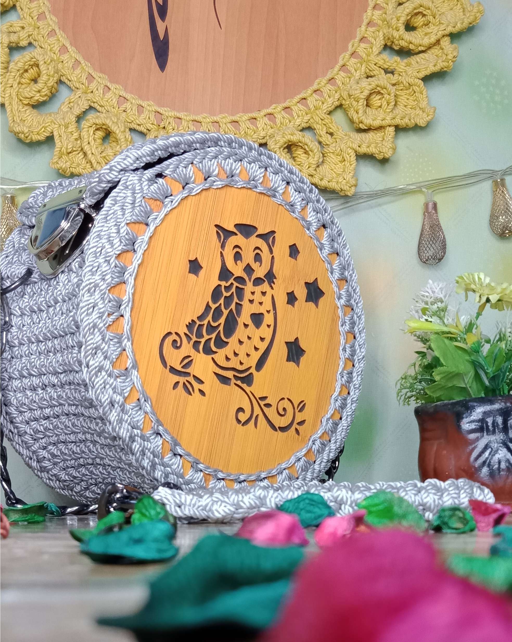 حقيبة يد Handmade رمادية اللون