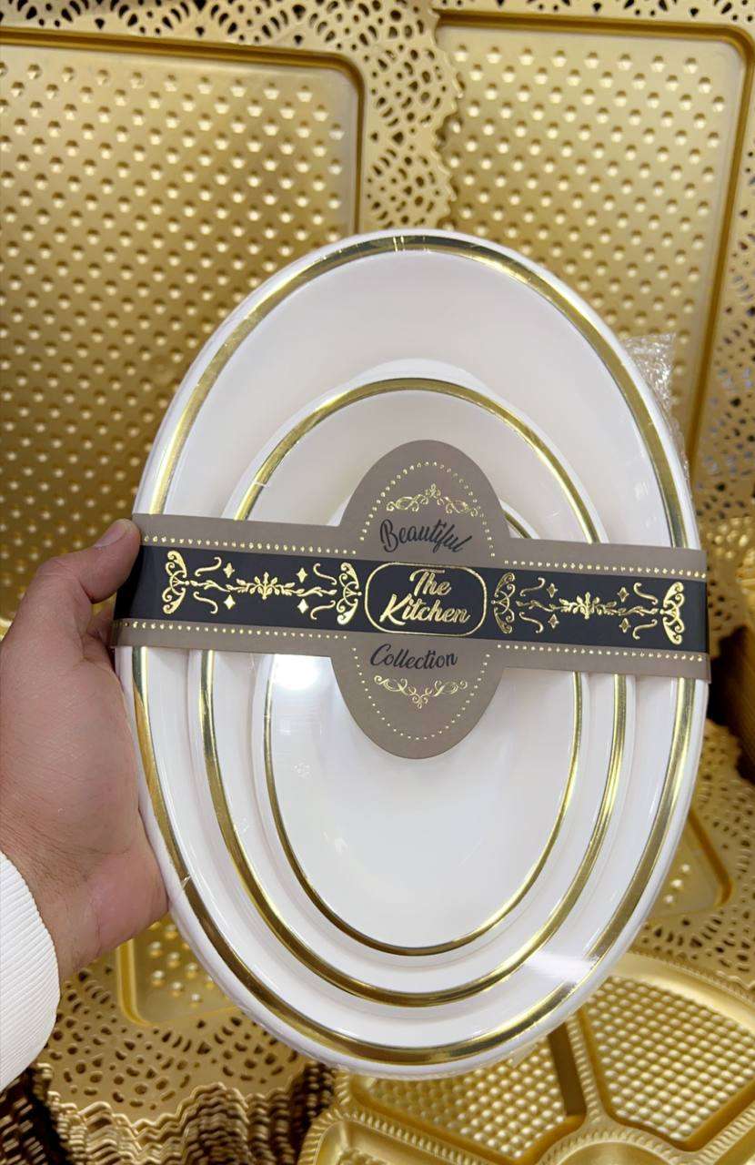 طقم تقديم بيضاوي الوان مختلفه
