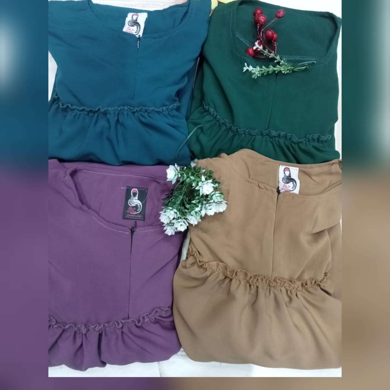 طقم عباية وخمار فرنسي