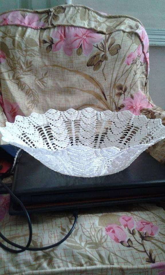 طبق فاكهة كروشيه