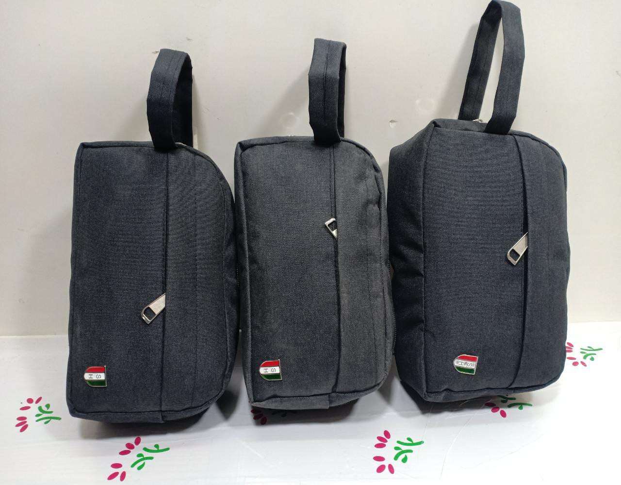 شنطة يد رجالى خامة كتان 2 سوستة سوستة داخلية مبطنة من الداخل جرارات