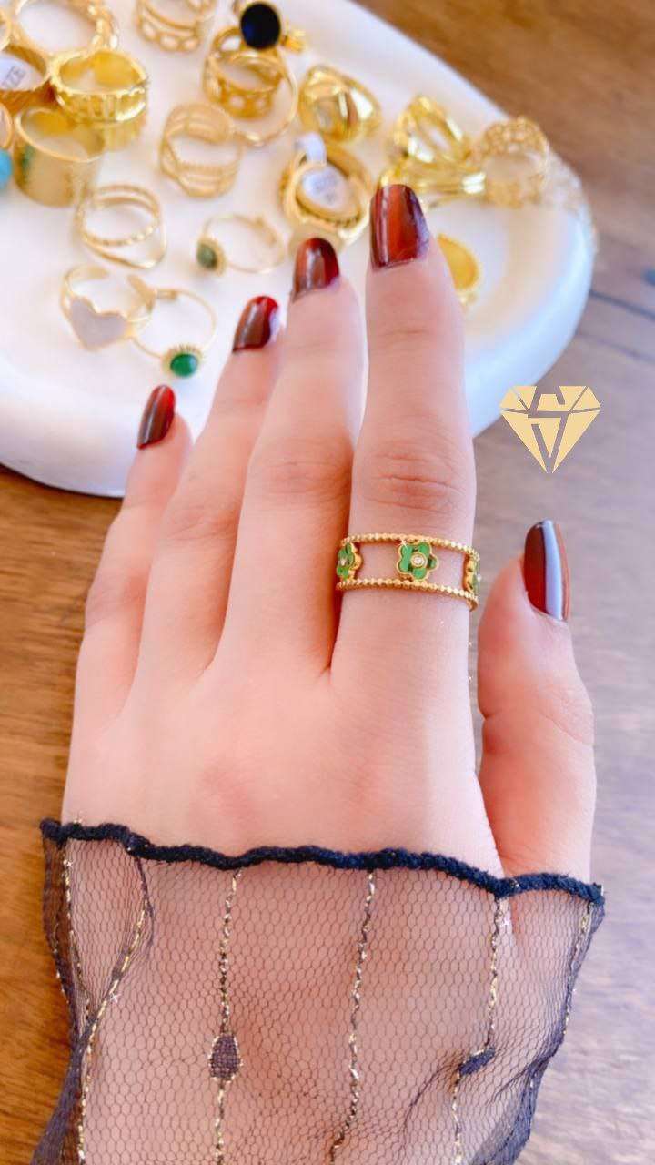 خاتم ترندي  اللون  gold   خاتم ستيل