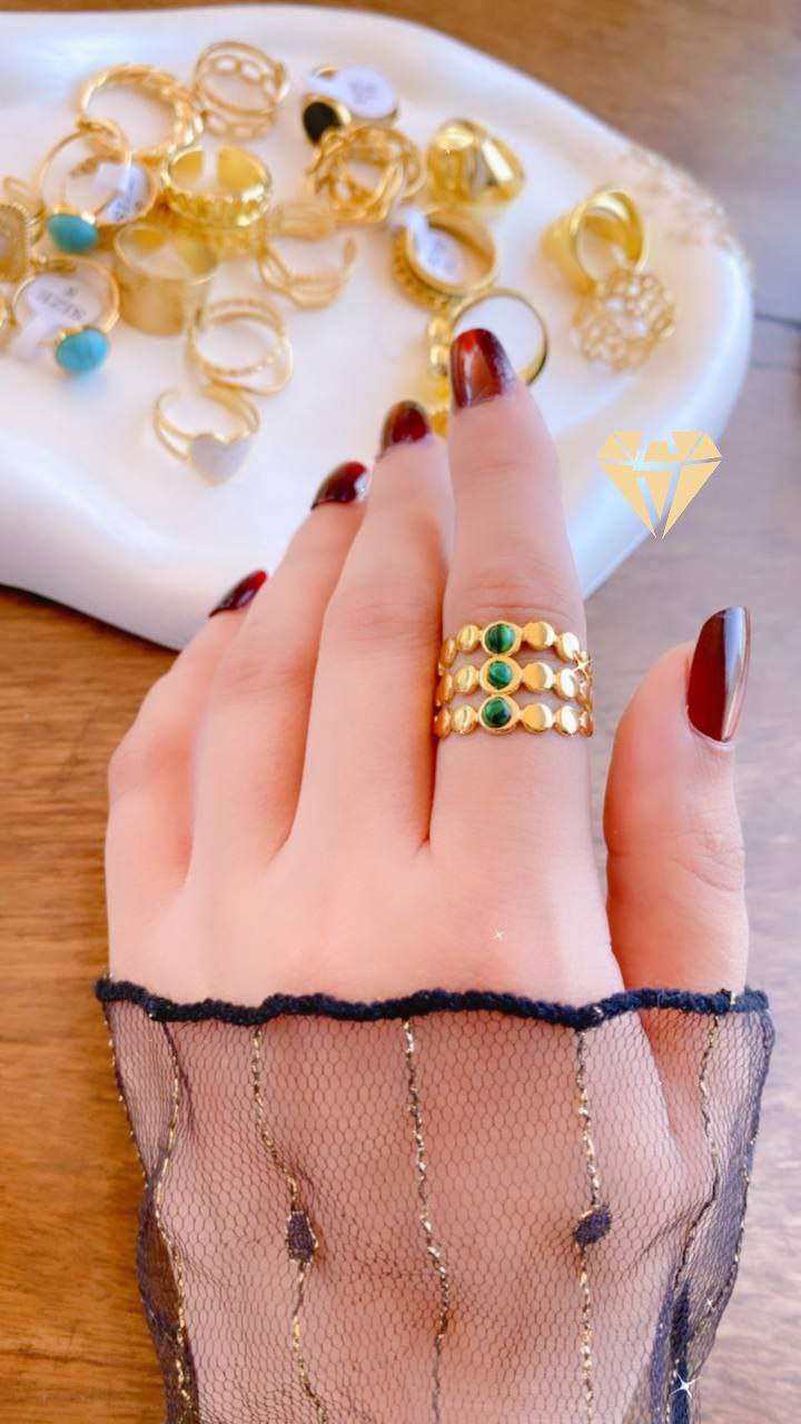 خاتم ترندي  اللون  gold   خاتم ستيل