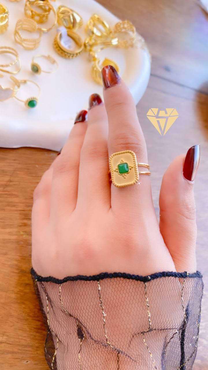 خاتم ترندي  اللون  gold   خاتم ستيل