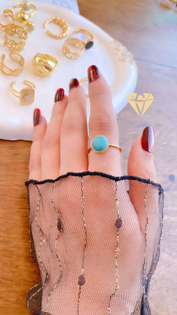 خاتم ترندي  اللون  gold   خاتم ستيل