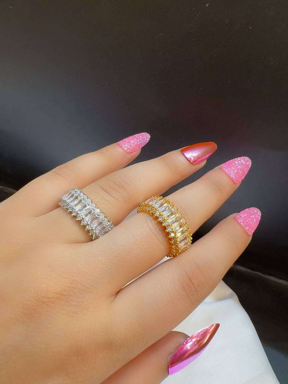 خاتم دهبى و بلاتين بفصوص ميكرو زركون
