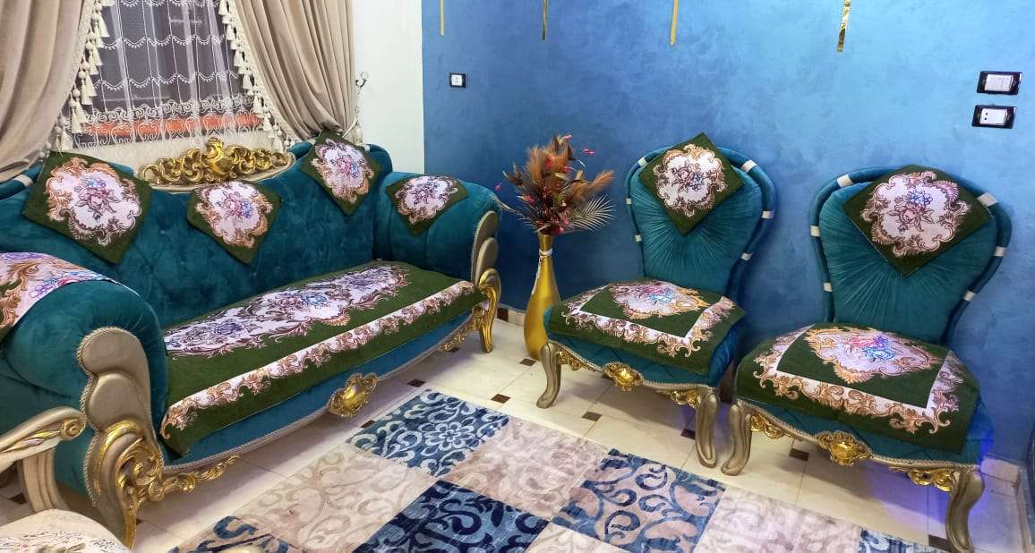طقم بياضات للانتريه لون زيتي 10 قطع ومتوفر بجميع الالوان والمقاسات