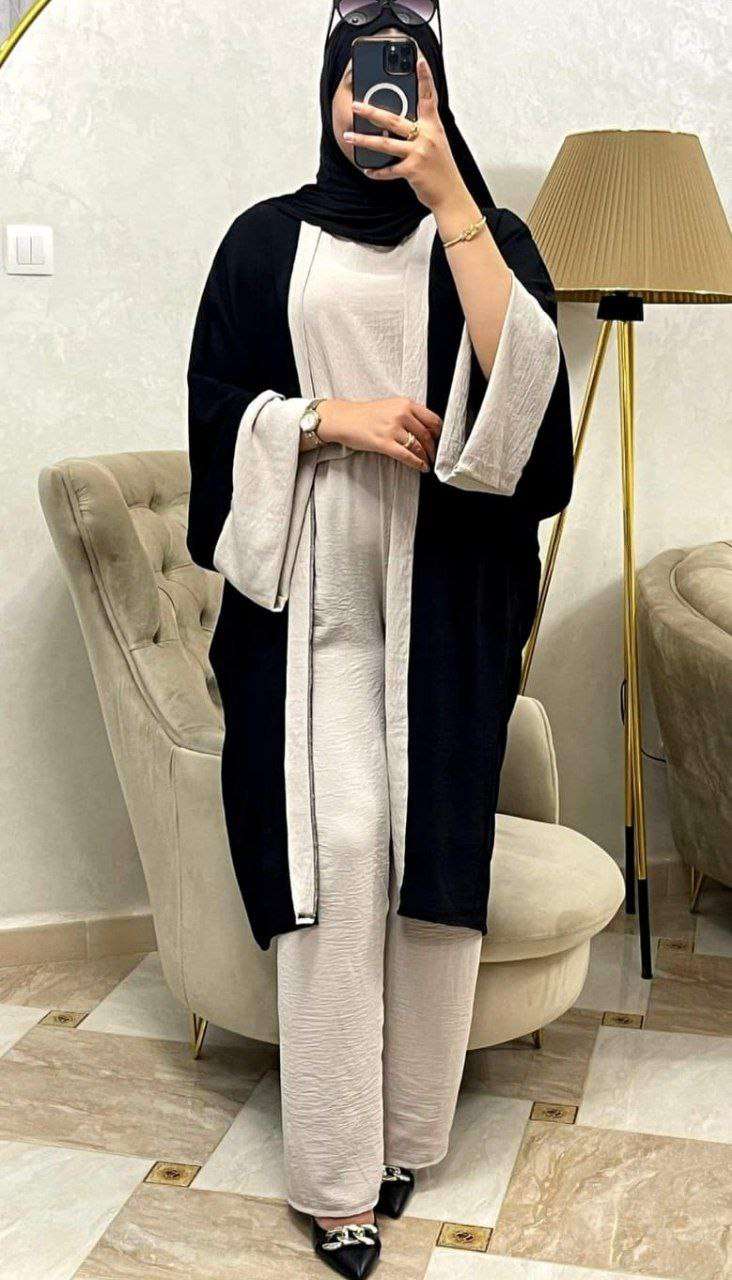 سوت كُم ابيض ٣ قطع