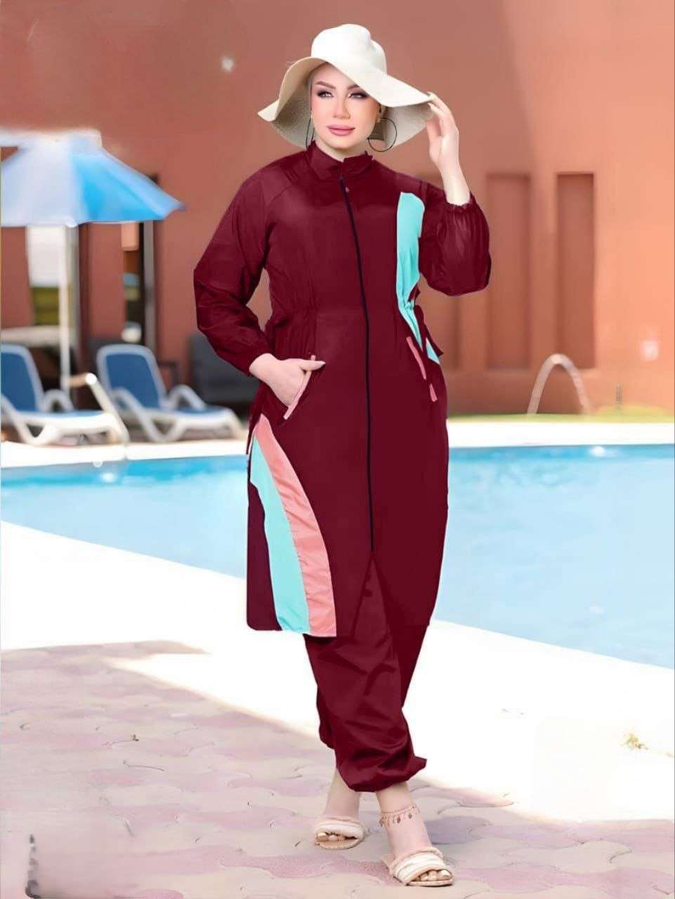 مايوه بوركينى شيك جدا 3قطع