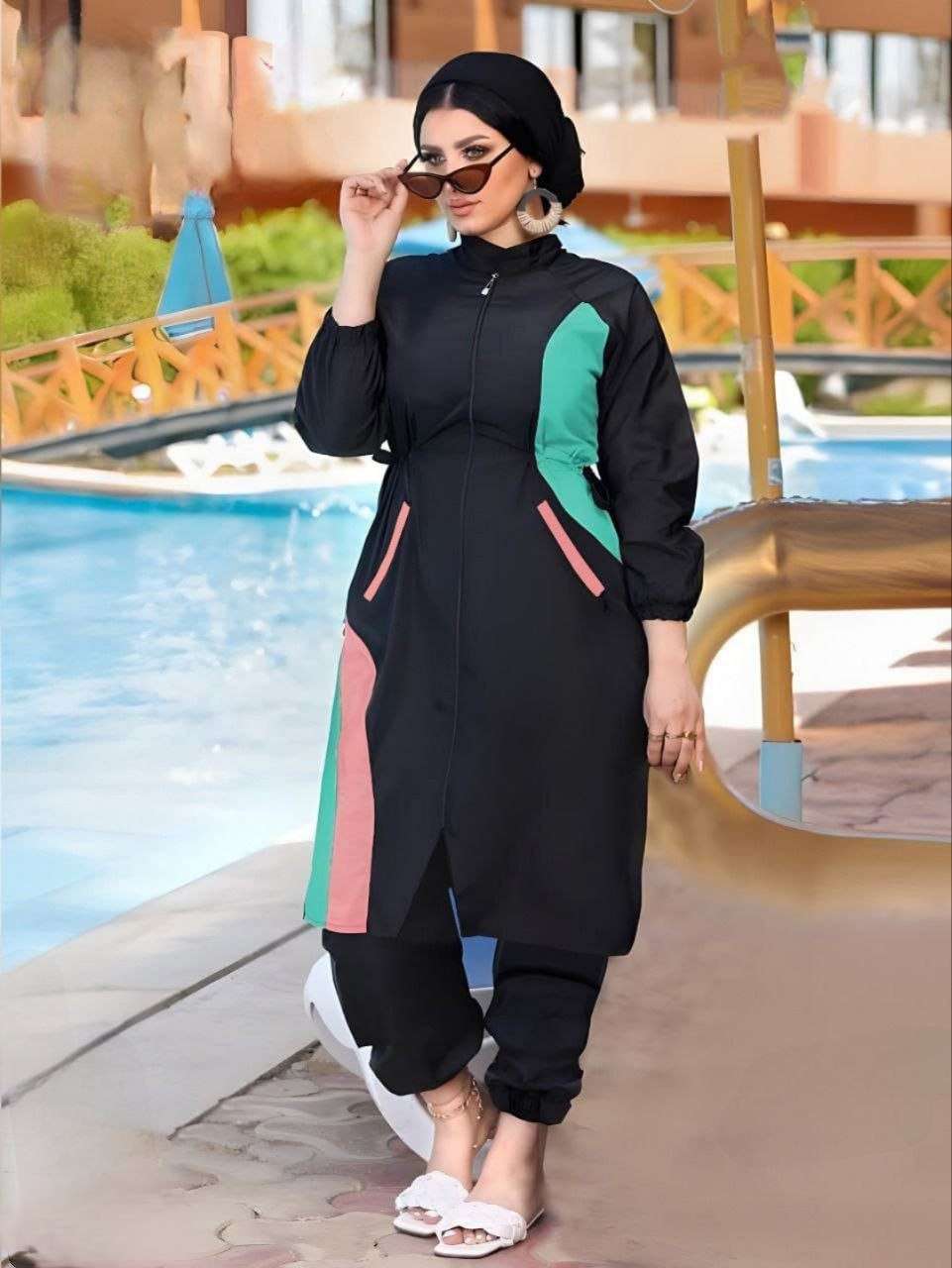 مايوه بوركينى شيك جدا 3قطع