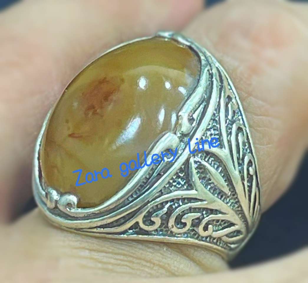 خاتم فضه بحجر عقيق بلدي أصلي