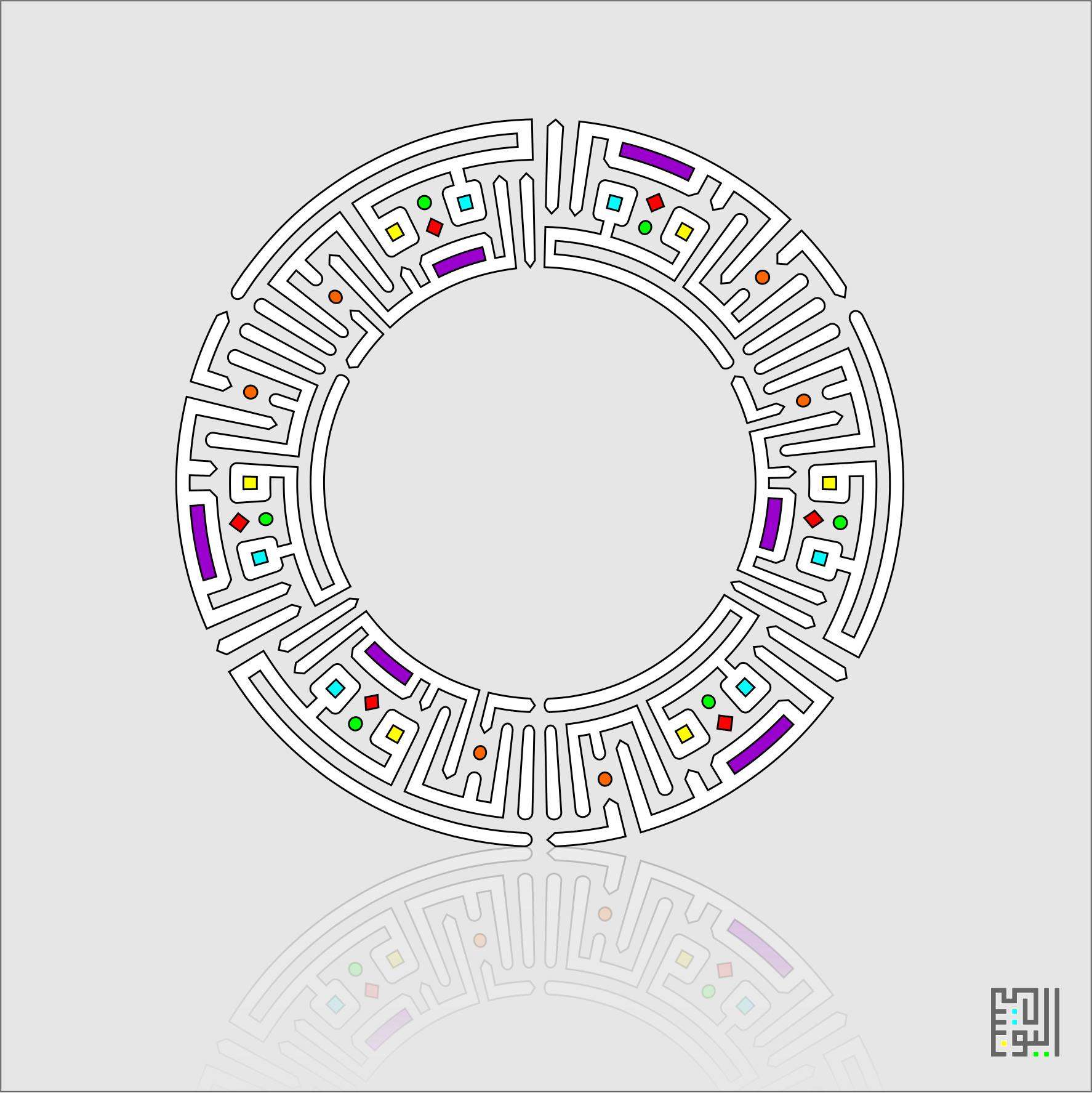 تصميم بالخط الكوفي التربيعي