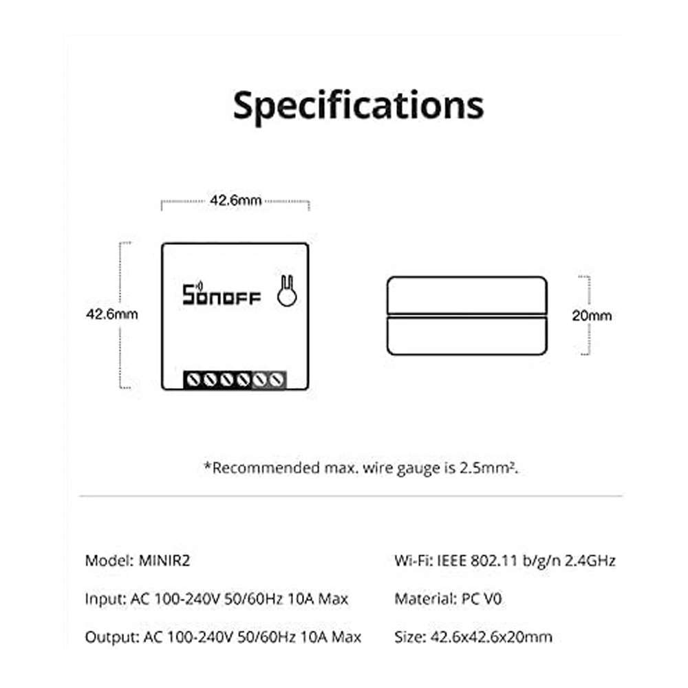 SONOFF MINI R2 سونوف مفتاح ذكي ثنائي الاتجاه من مينير 2
