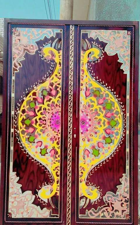 باب ليذر مدخل ڤيلا او عمارة او فندق