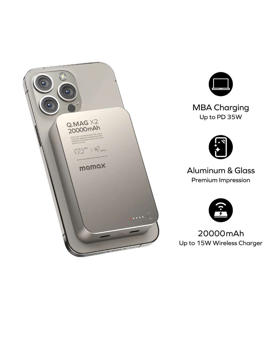 باور بنك وايرلس Q.MAG مومكس 20000mah