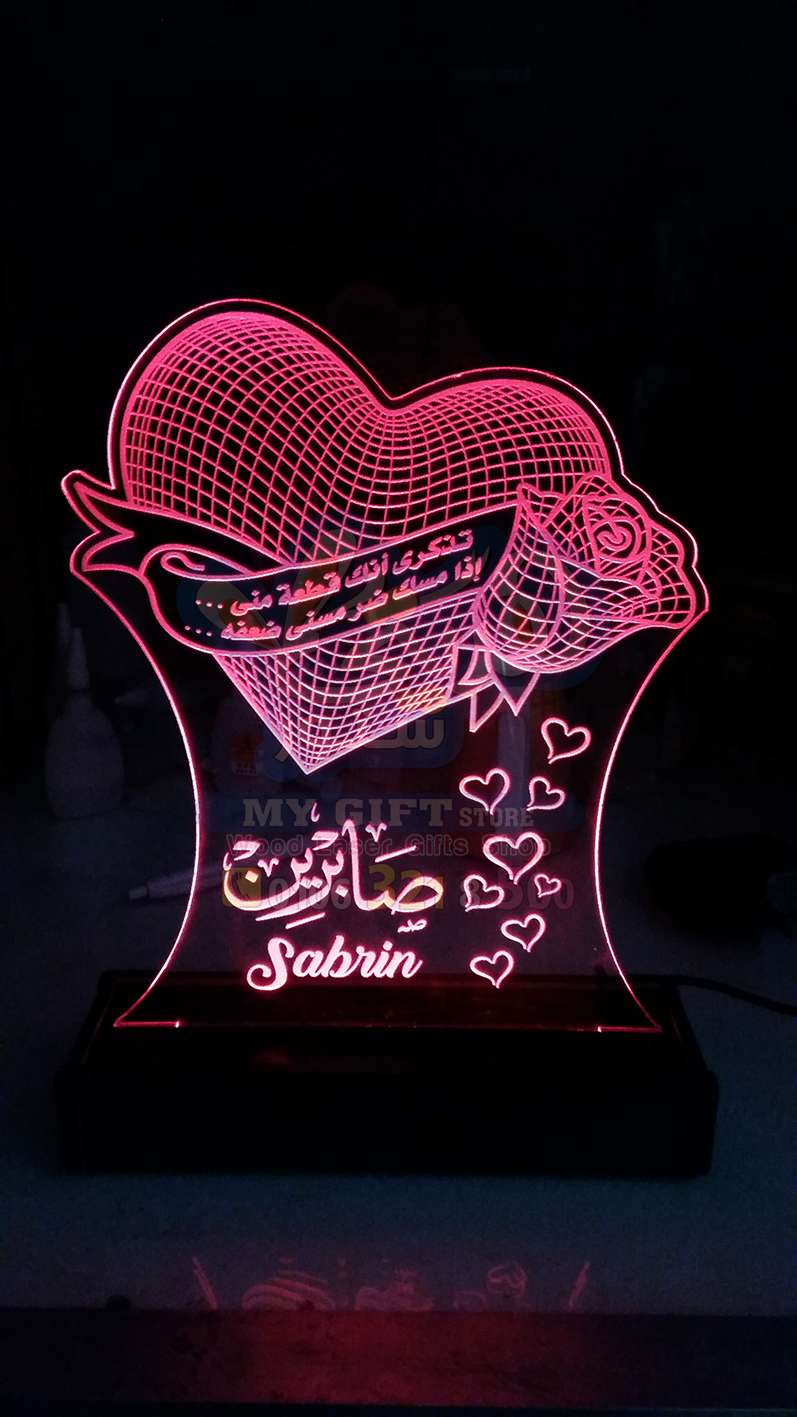 أباجورة إكريليك مضيئة مقاس 15 * 20 إضاءة 16 لون بالريموت