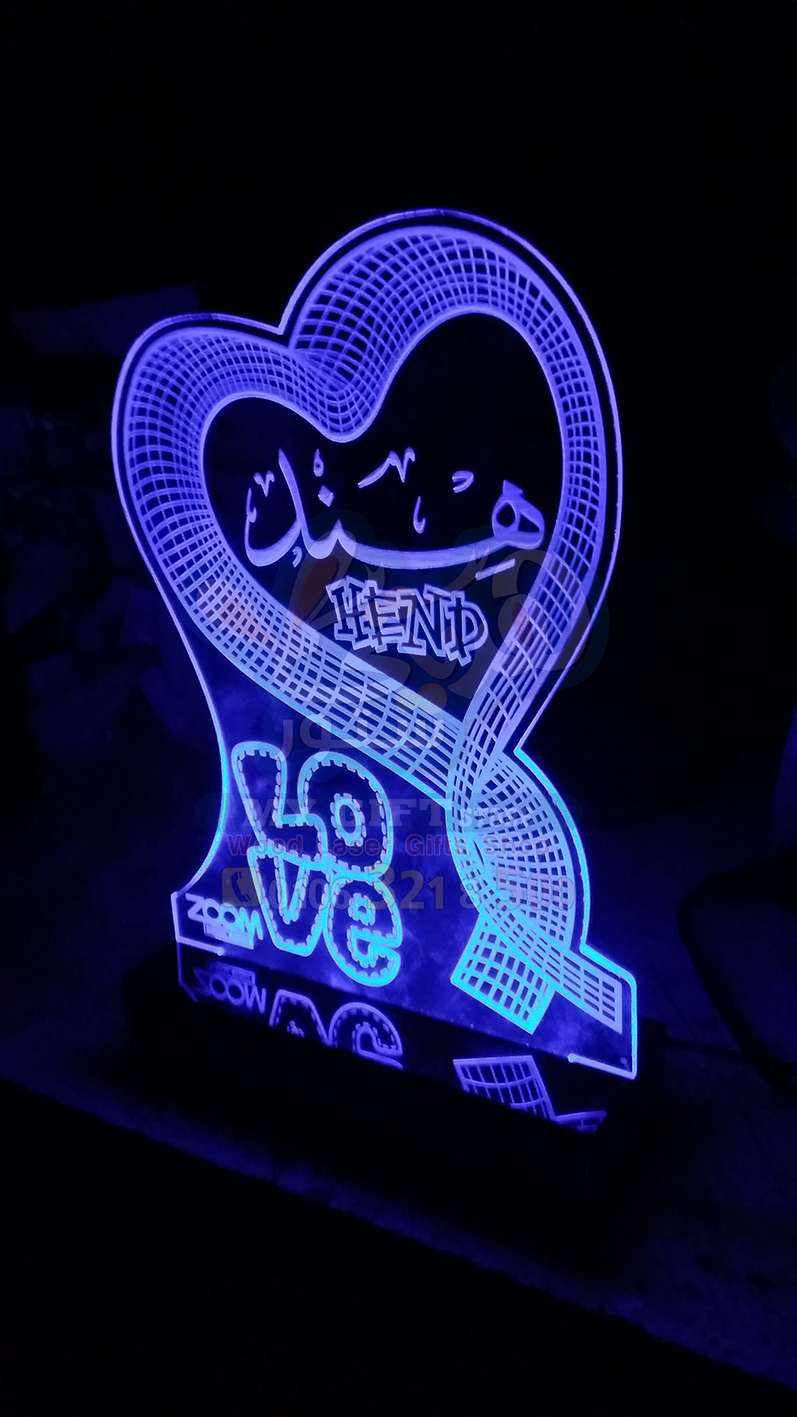 أباجورة إكريليك مضيئة مقاس 20 * 28 إضاءة 16 لون بالريموت