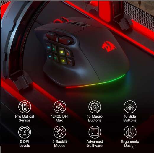 ماوس REDRAGON Aatrox Wired Gaming Mouse M811-RGB -Black