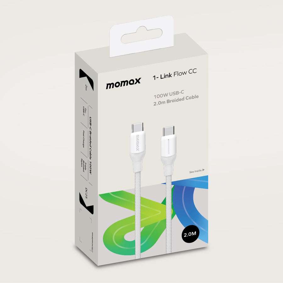 1 Link Flow USB C to USB C Braided Cable 100W 2m