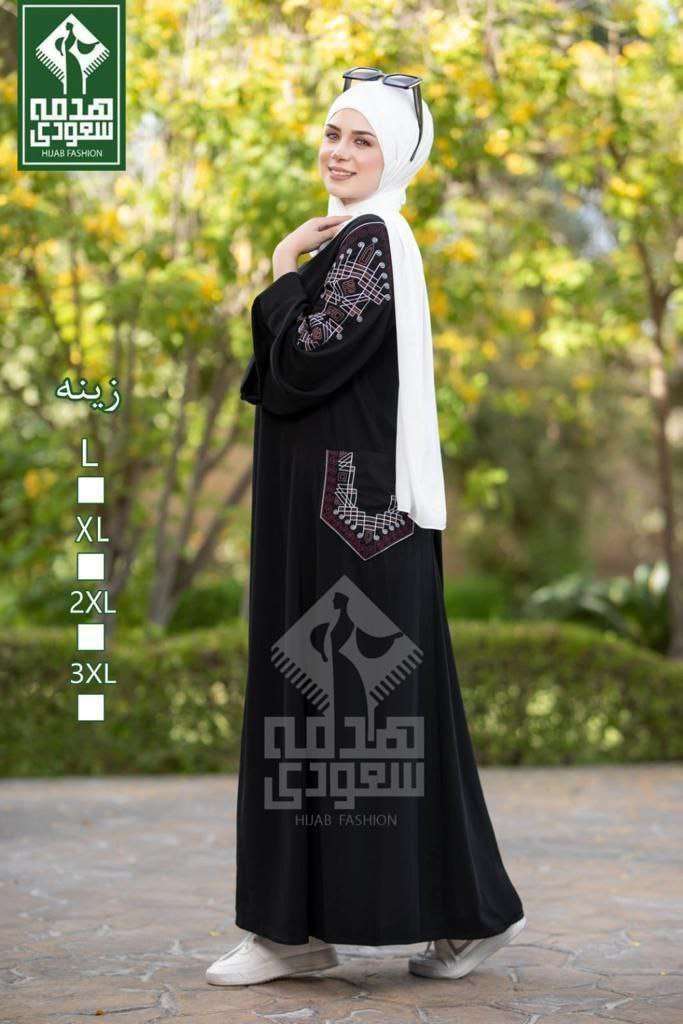 عبايه كلوش بتطريز كمبيوتر علي الكم والجبين