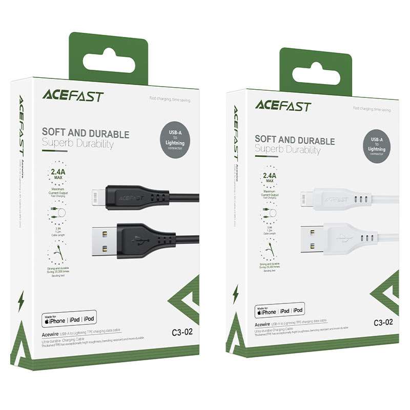 كابل شحن وبيانات C3-02 USB-A إلى Lightning