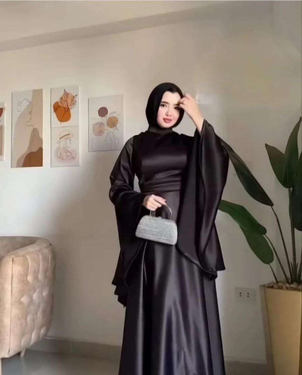 فستان ستان كم واااسع رووووعه