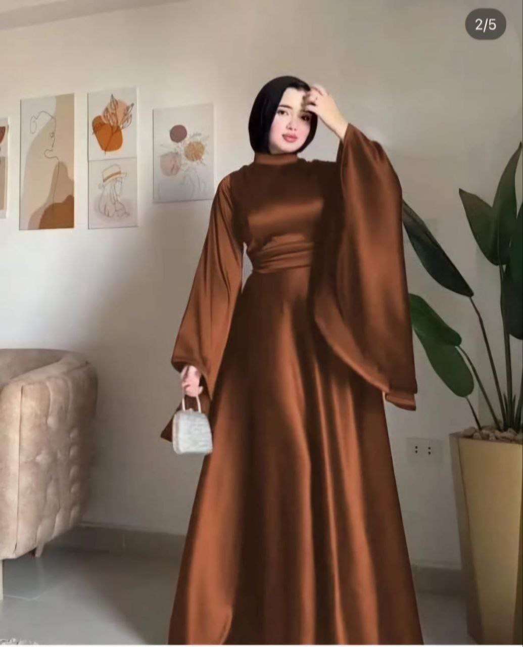 فستان ستان كم واااسع رووووعه