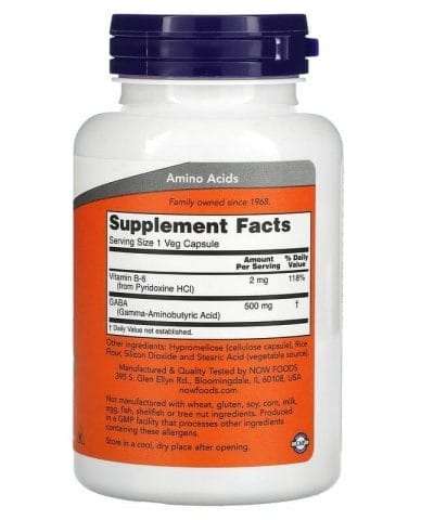 جابا ناو فودز 500 مجم 100 كبسولة | GABA Now foods 500 mg 100 capsules