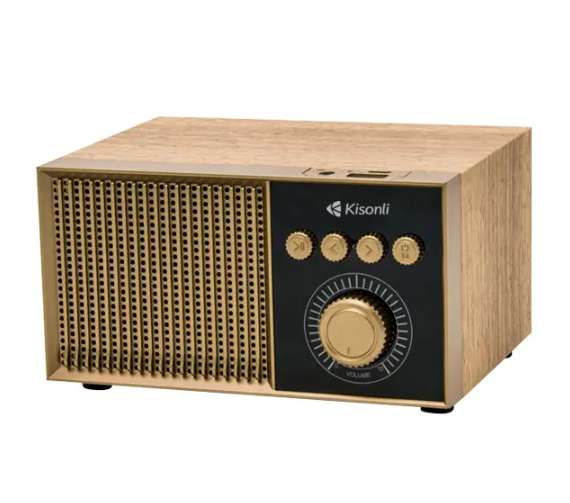 Kisonli G10 Wooden Retro Classic Outdoor Wireless BT Speaker - Brown