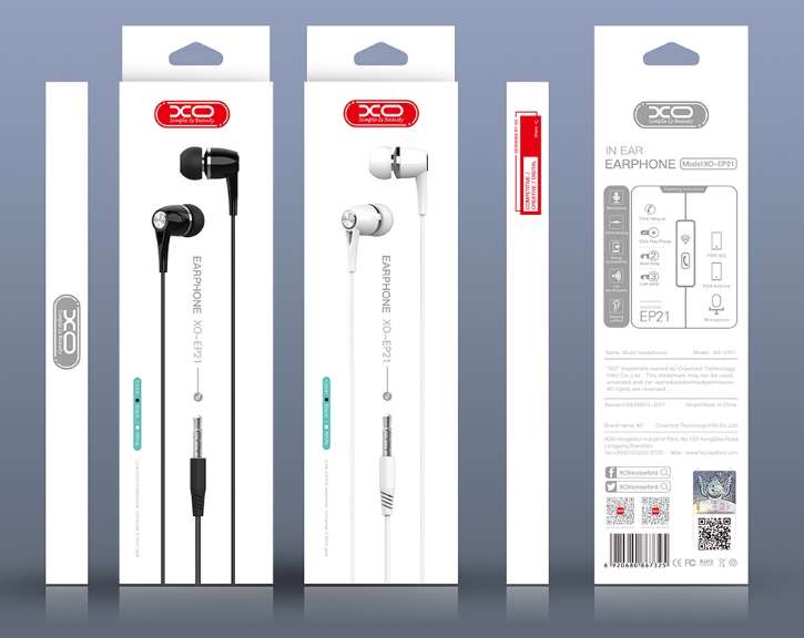 Xo ep21 music earphone with HD sound quality and microphone for 3.5mm