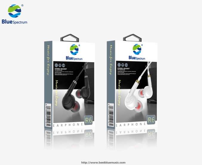 original blue spectrum R6 universal surround sound super bass earphone
