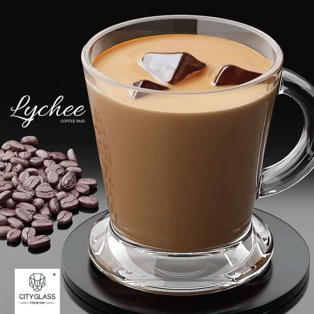 مج قهوة ليتشي حجم صغير 80 ملمج قهوة وسبريسو بقاعدة عريضة زجاج نقي