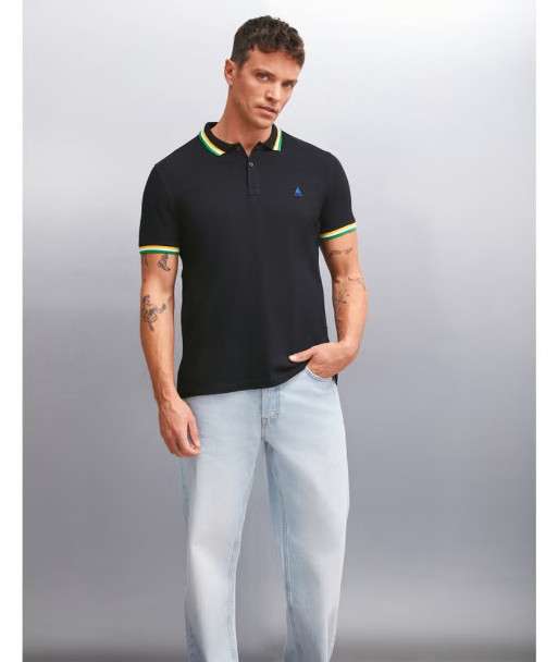 تي شيرت بولو أسود اللون للرجال من  Xander Men's Black Polo T-Shirt
