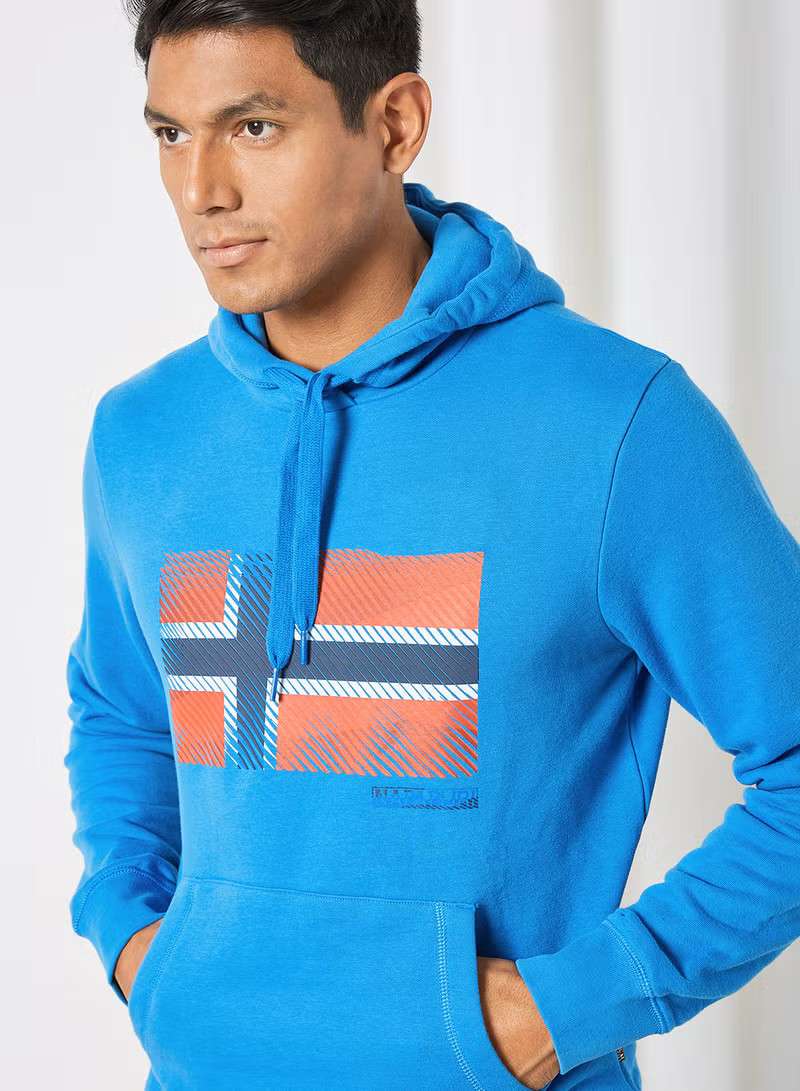 هودي بيبو أزرق  فرينش نابا بيجري Bebo Blue French Nappa Beige Hoodie