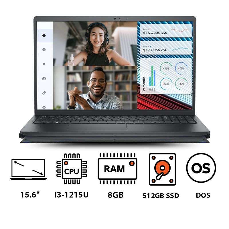 Dell Vostro 3520 Laptop Intel Core i3 1215U Black