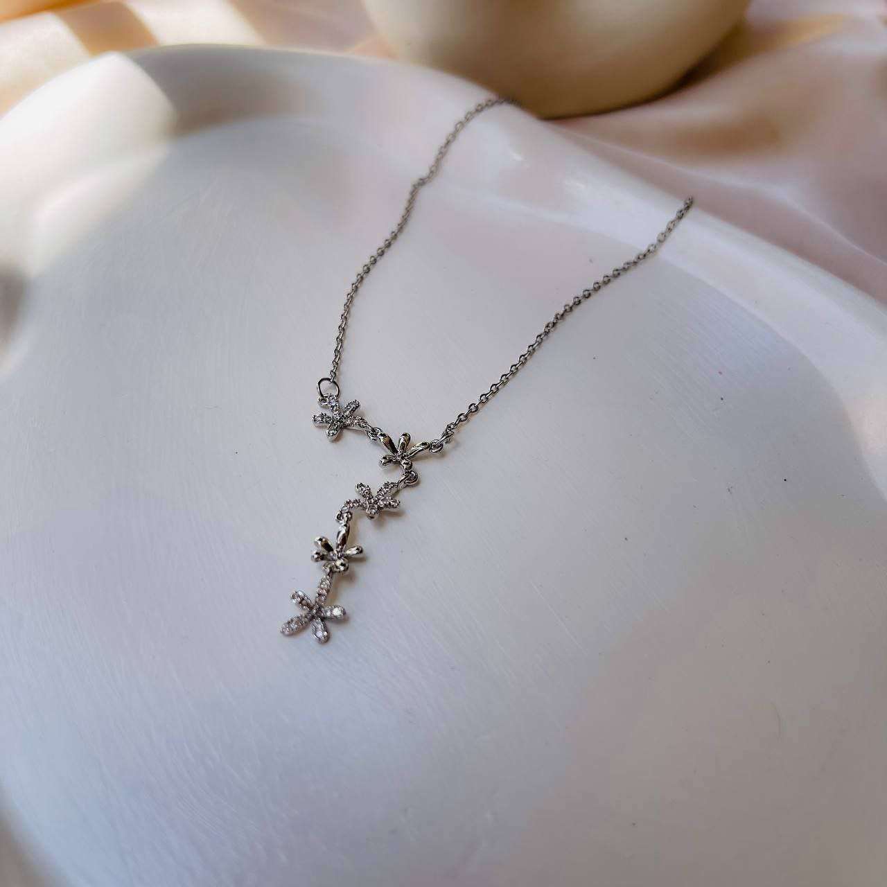 سلسله ورد جولد بلاتيد سيلفر  gold plated