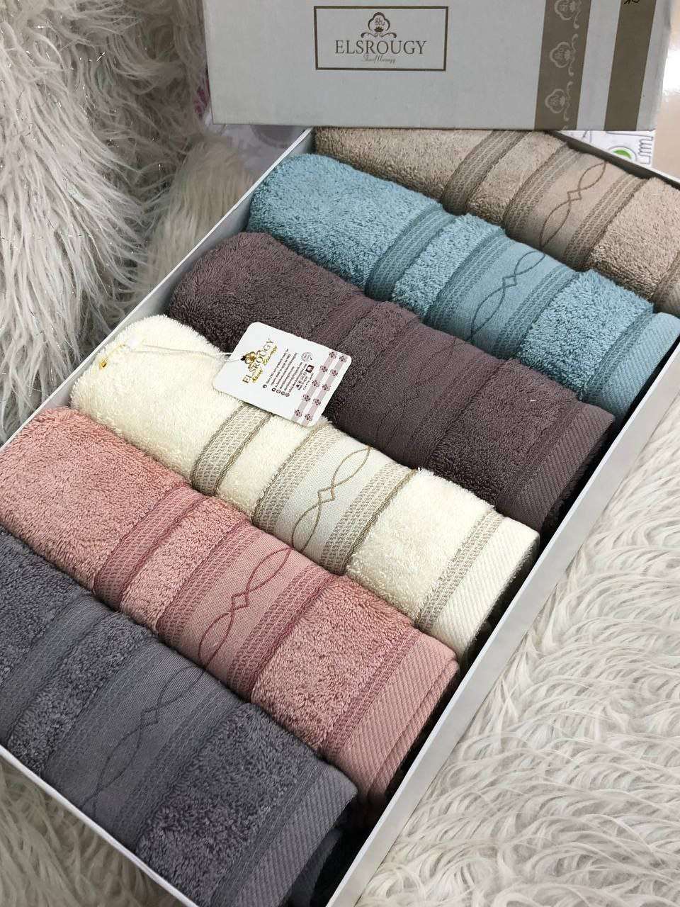 علبة فوط جاكار  قطن صافي 6 قطع مقاس 50*10