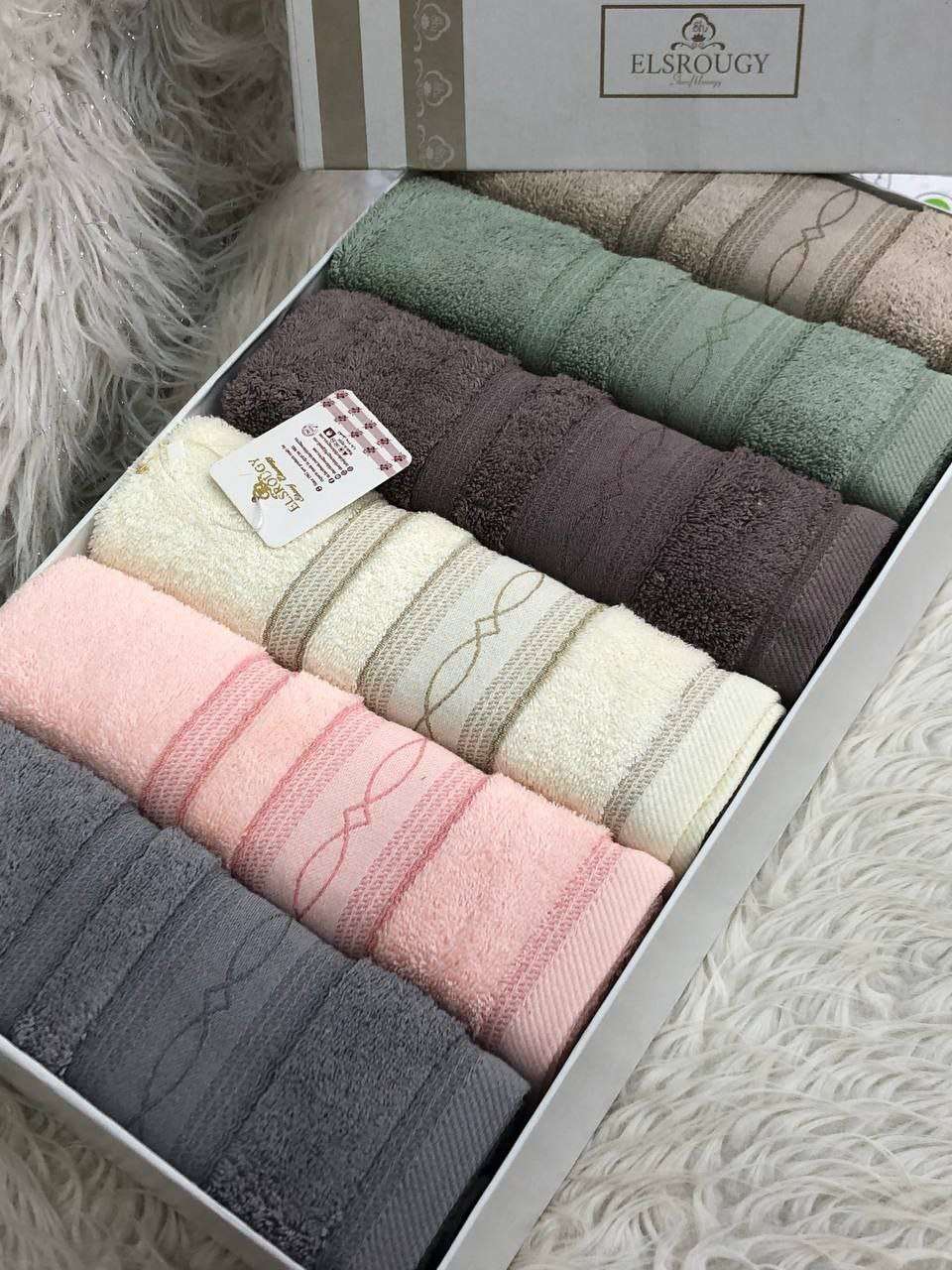 علبة فوط جاكار  قطن صافي 6 قطع مقاس 50*10