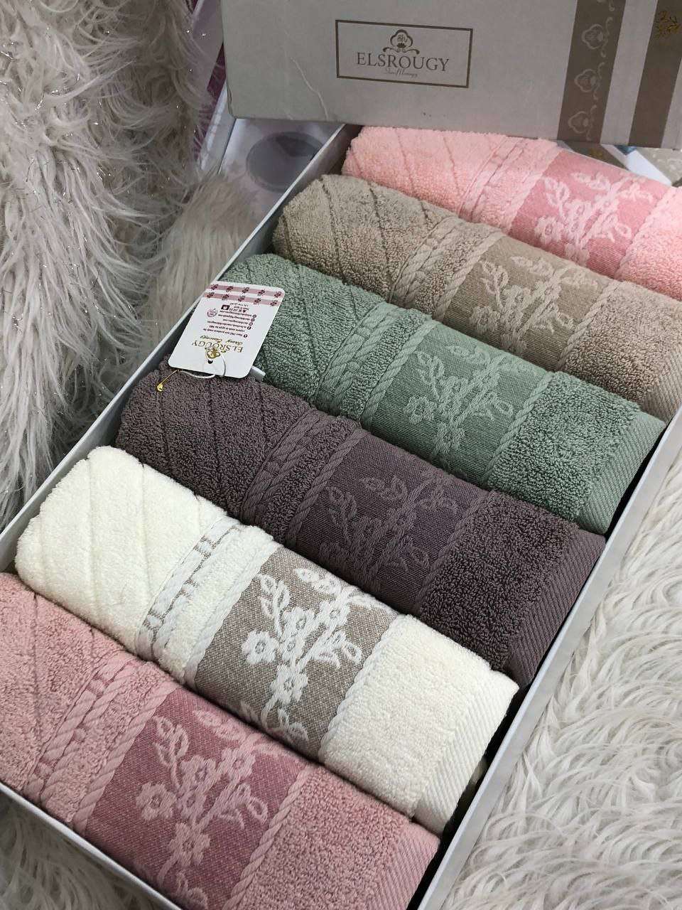 علبة فوط جاكار قطن صافي 6 قطع مقاس 5