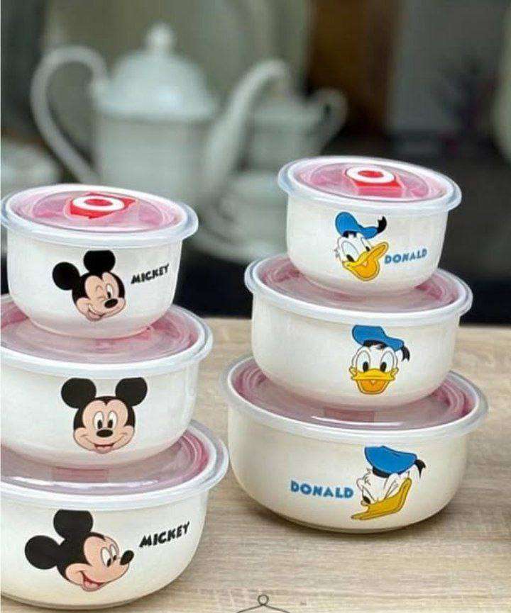 طقم تلاجه بورسلين 3 قطع ديزني