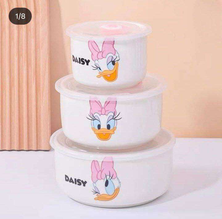 طقم تلاجه بورسلين 3 قطع ديزني