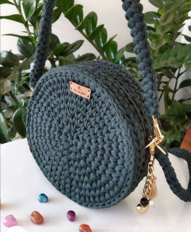 شنطة مدورة كروشيه