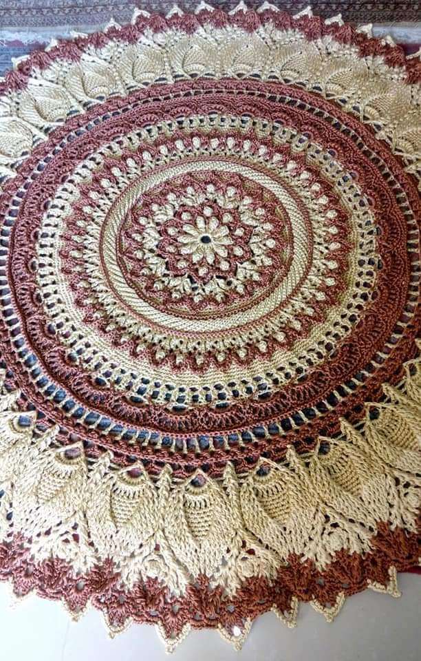 سجادة كروشيه 3d شغل يدوي