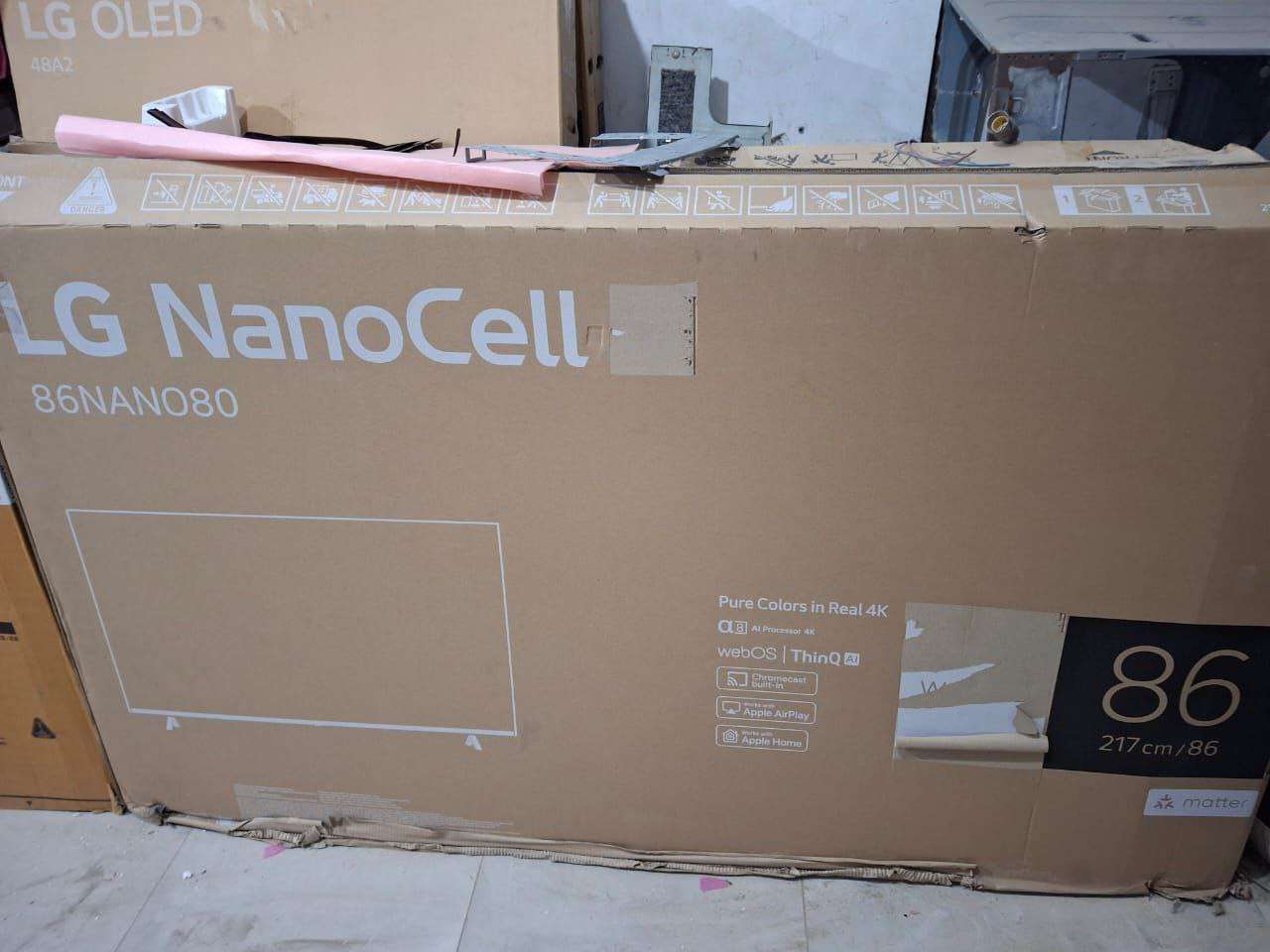 شاشه LG نانو سيل 86 بوصة 4K UHD بريسيفر داخلي 86NANO80 موديل
