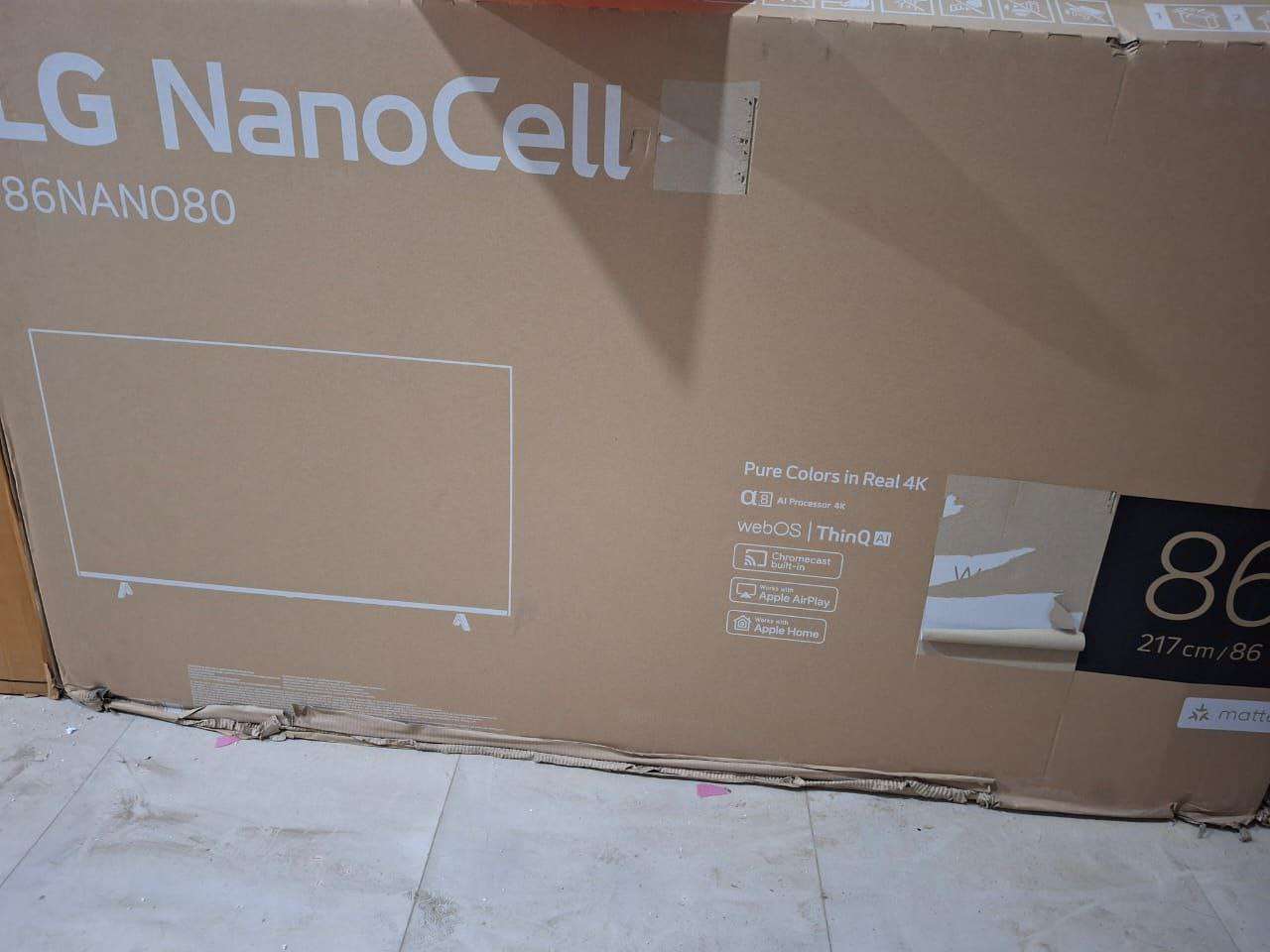 شاشه LG نانو سيل 86 بوصة 4K UHD بريسيفر داخلي 86NANO80 موديل