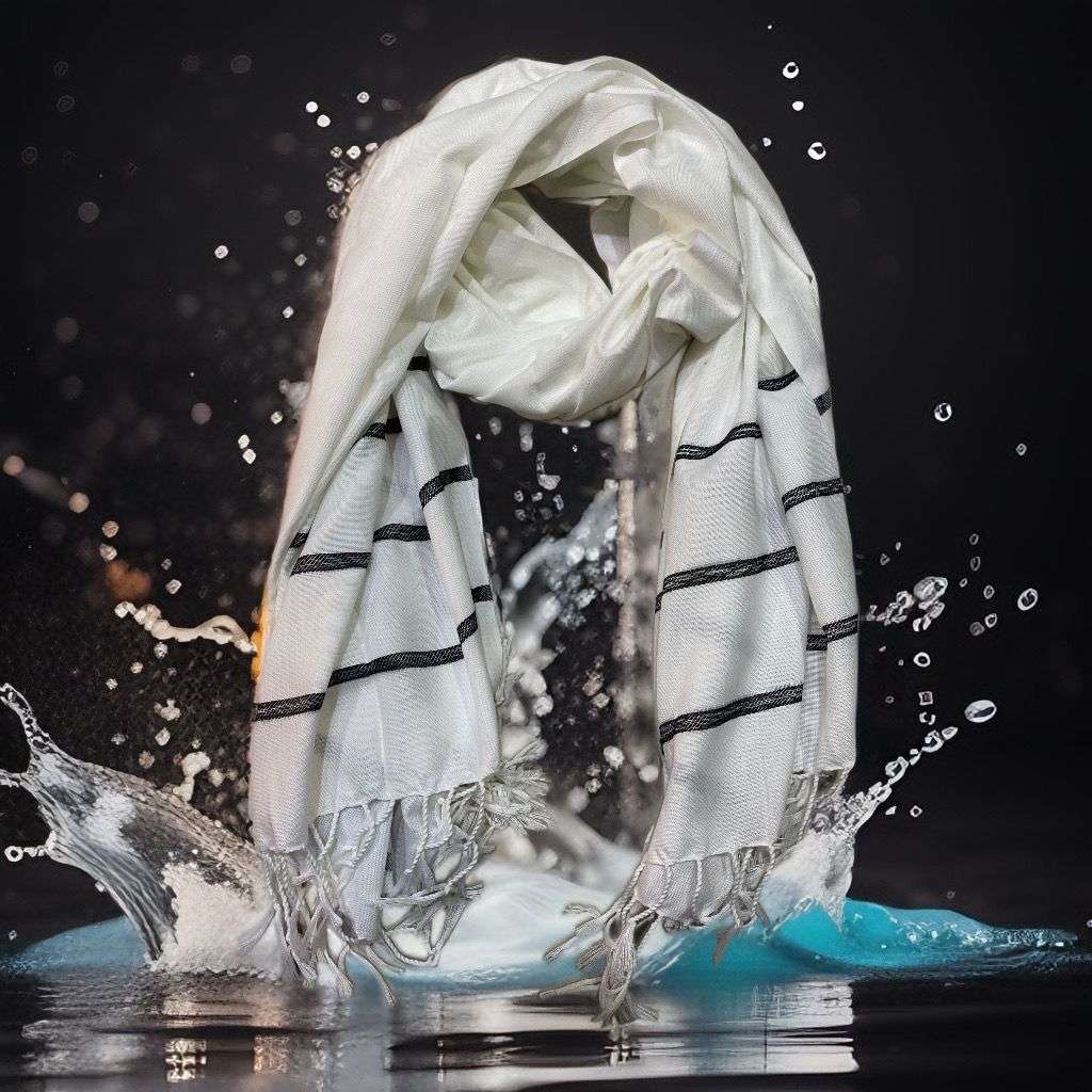 الشال القطن الابيض