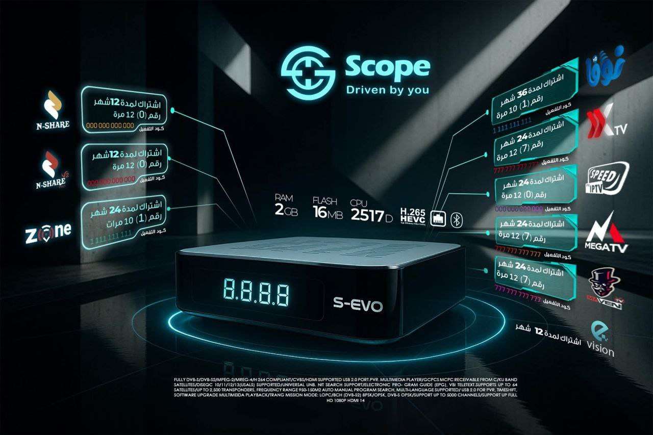 رسيفر سكوب ايفو  الجديد نسخه 2025
