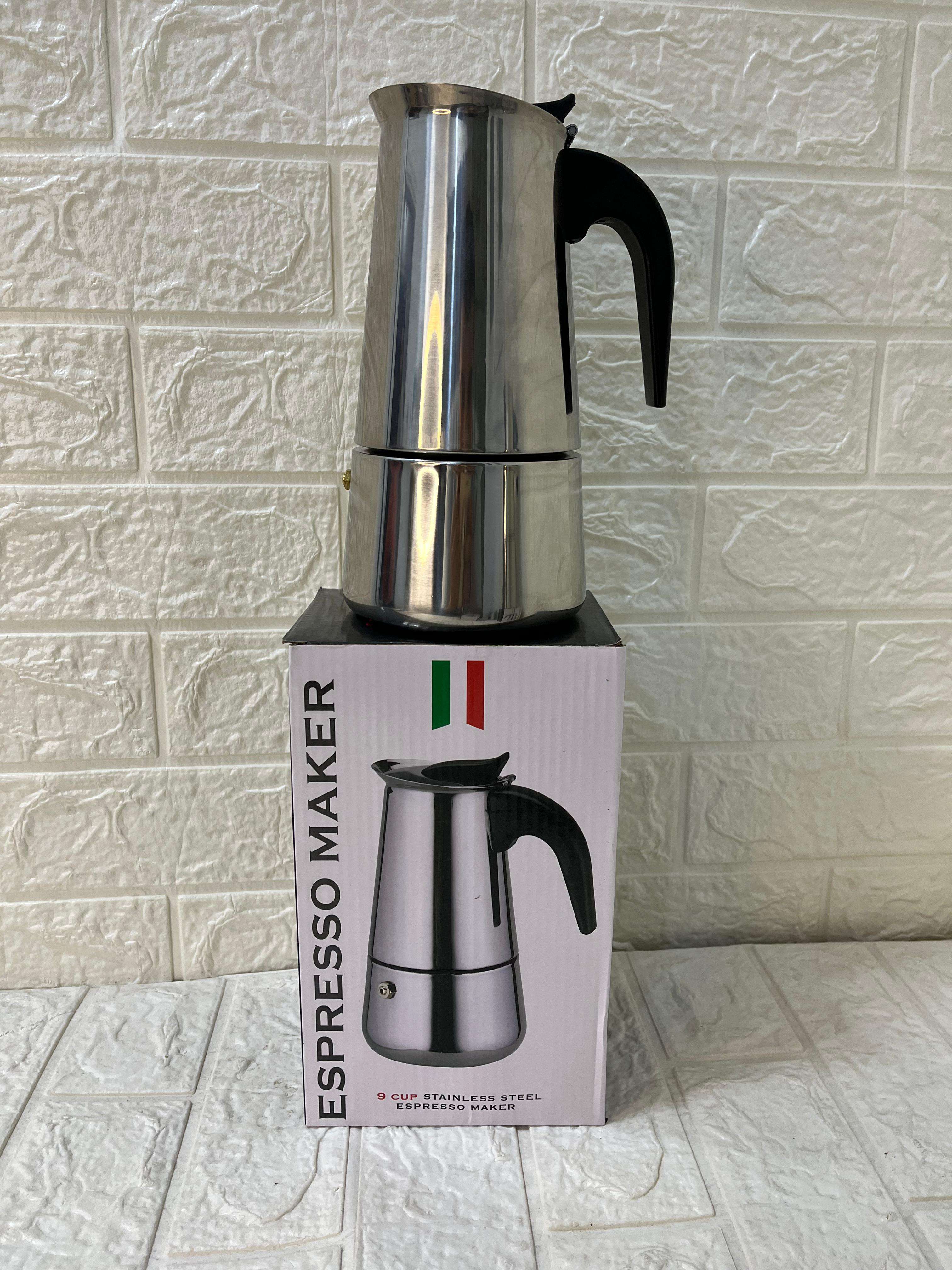 ماكينة تحضير الإسبريسو – Espresso Maker (ستانلس ستيل) صغير 4 كوب