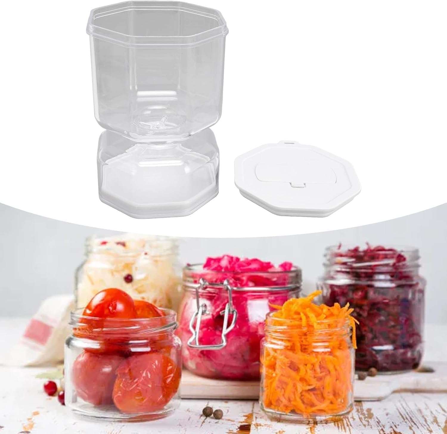 برطمان مخلل - وعاء بلاستيكي  - 15 سم-B0FT35RG58