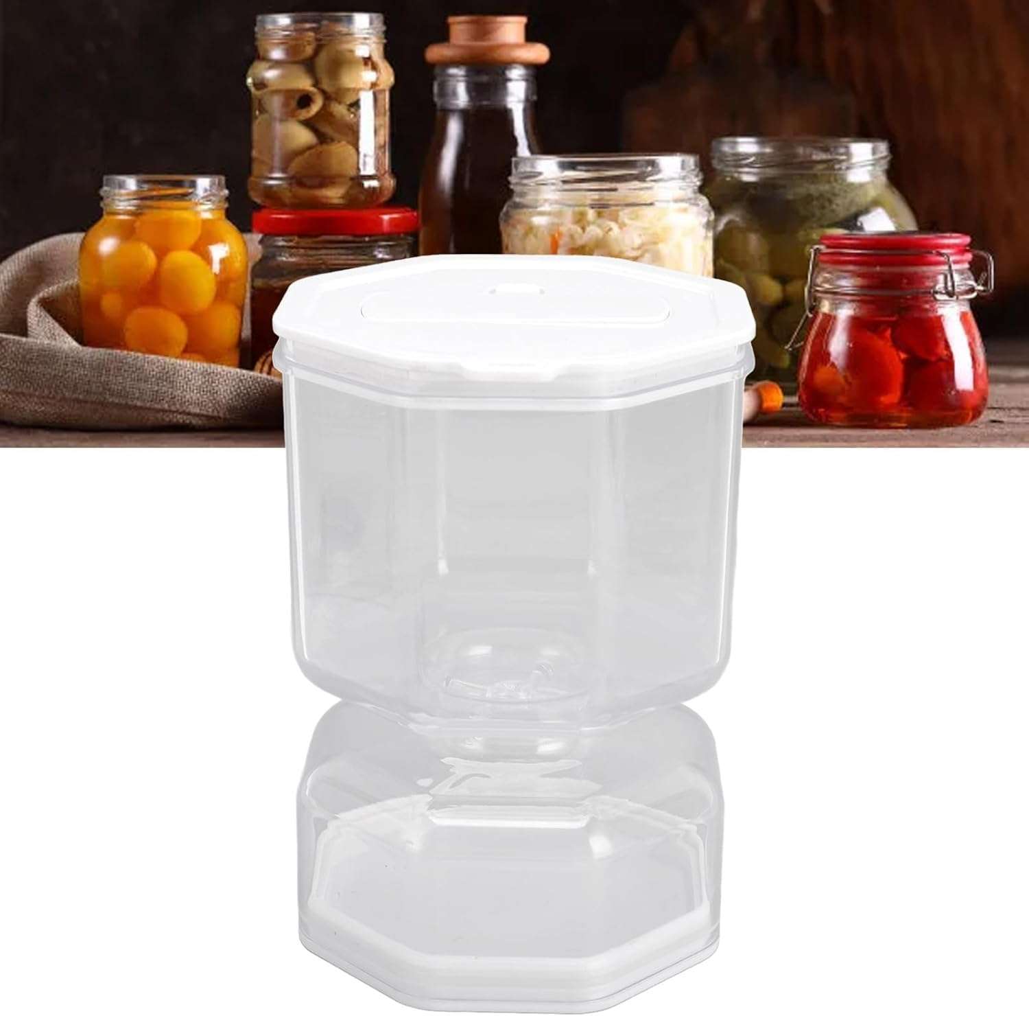 برطمان مخلل - وعاء بلاستيكي  - 15 سم-B0FT35RG58